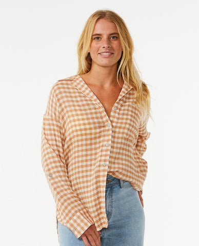 Premium Surf Check Long Sleeve Button Up Shirt